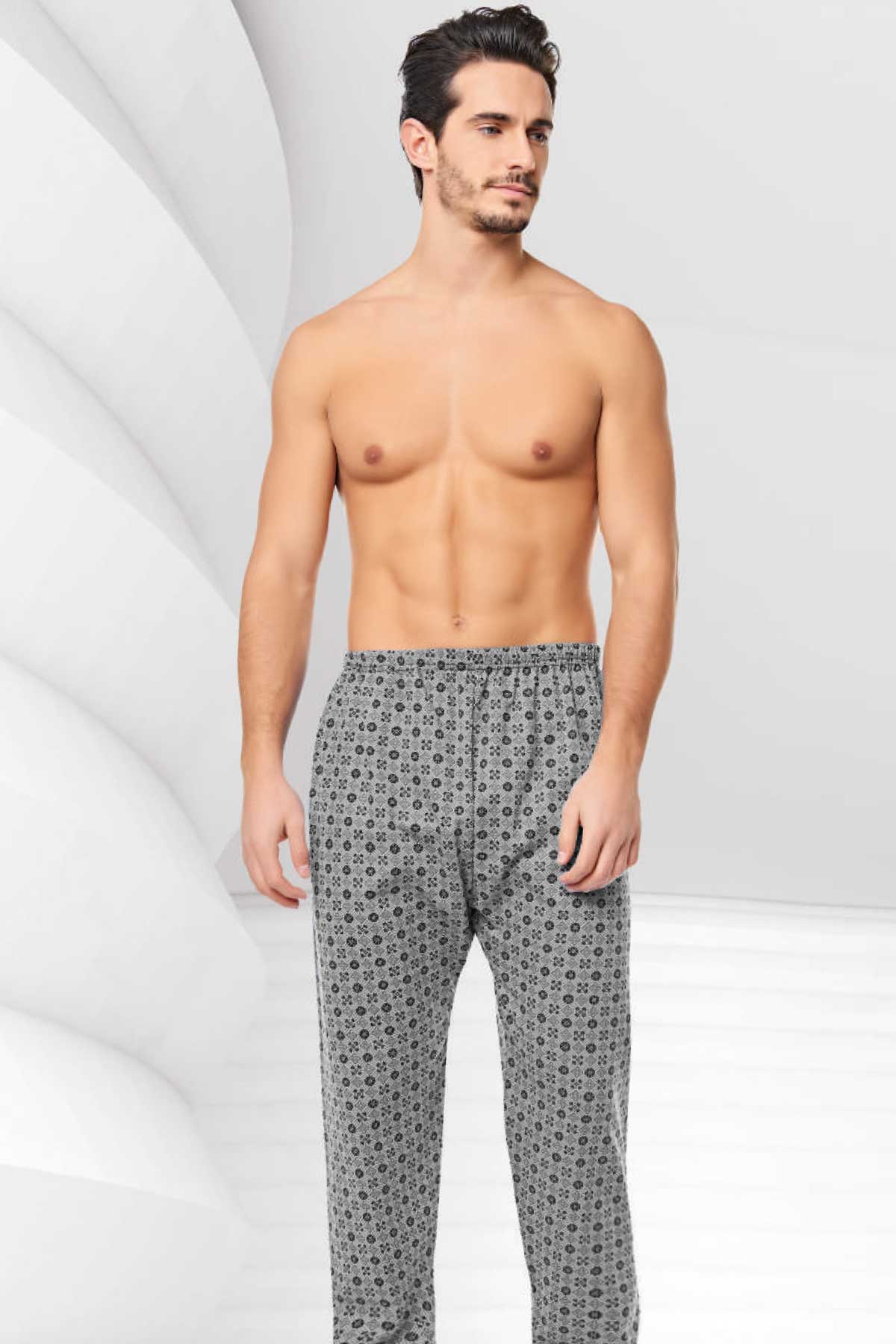 Sedef Yıldız Erkek Tek Alt Battal Yazlık Uzun Düz Paçalı Don - Thumbnail