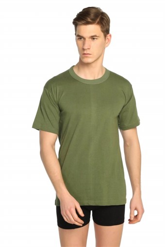 SEDEF YILDIZ - Sedef Yıldız Erkek Yarım Kol Atlet Sıfır Yaka Renkli - Haki Yeşili - 4