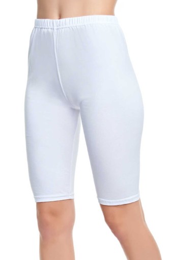 SEDEF YILDIZ - Sedef Yıldız Kadın Tayt Kısa Büyük Beden - Beyaz - BATTAL