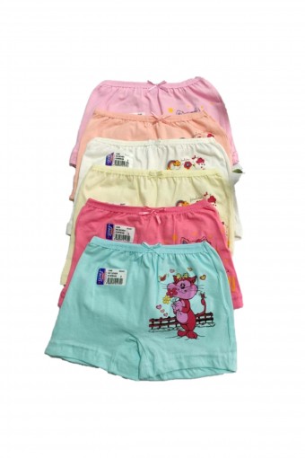 SEDEF YILDIZ - Sedef Yıldız Kız Çocuk Pamuklu Baskılı Boxer