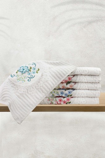 ŞELALE - Şelale Kadife Lüx El Yüz Havlusu 50x90 - Mutfak Havlusu 30x50 Set