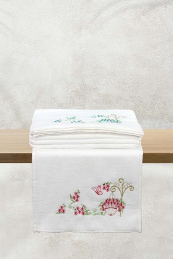 ŞELALE - Şelale Mutfak Havlusu Köşe Kadife Nakışlı 30x50