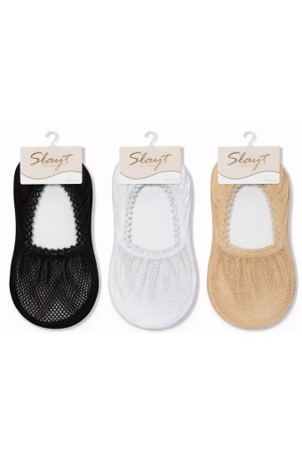 SLAYT ÇORAP - Slayt Kadın Babet Çorap Dantelli Güpürlü Desenli