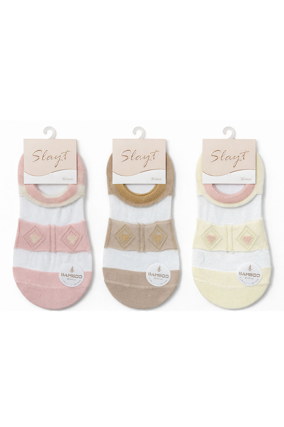 Slayt Kadın Sneaker Çorap Desenli - Thumbnail