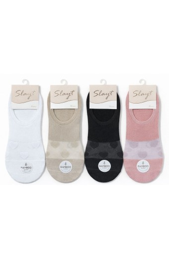 SLAYT ÇORAP - Slayt Kadın Sneaker Çorap Desenli Bambu