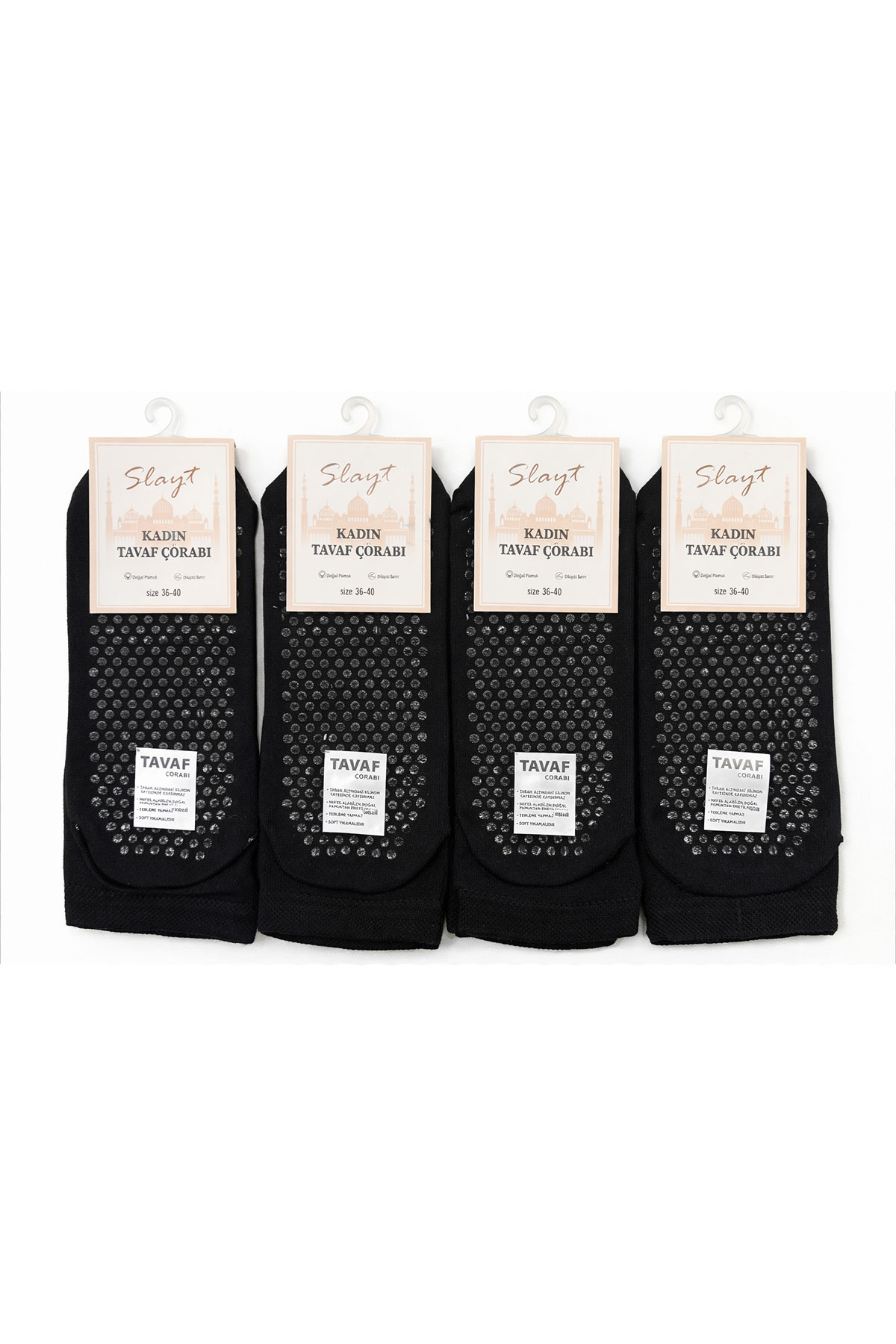 Slayt Kadın Soket Çorap Tavaf Taban Kaydırmaz Silikonlu - Thumbnail