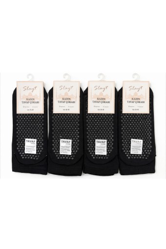 SLAYT ÇORAP - Slayt Kadın Soket Çorap Tavaf Taban Kaydırmaz Silikonlu (1)