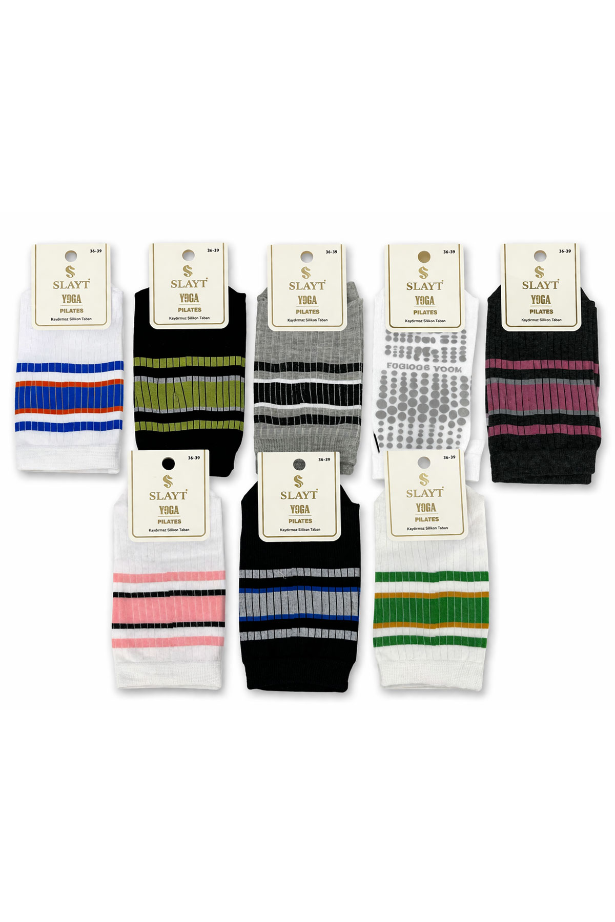 Slayt Kadın Soket Çorap Yoga Kaydırmaz Silikonlu - Thumbnail