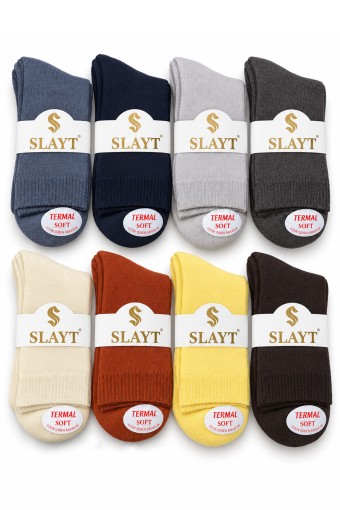 SLAYT ÇORAP - Slayt Kadın Yarım Konç Çorap Termal Pamuklu