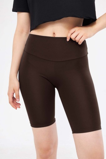 SPORT - Sport Kadın Dalgıç Şort Tayt - Acı Kahve