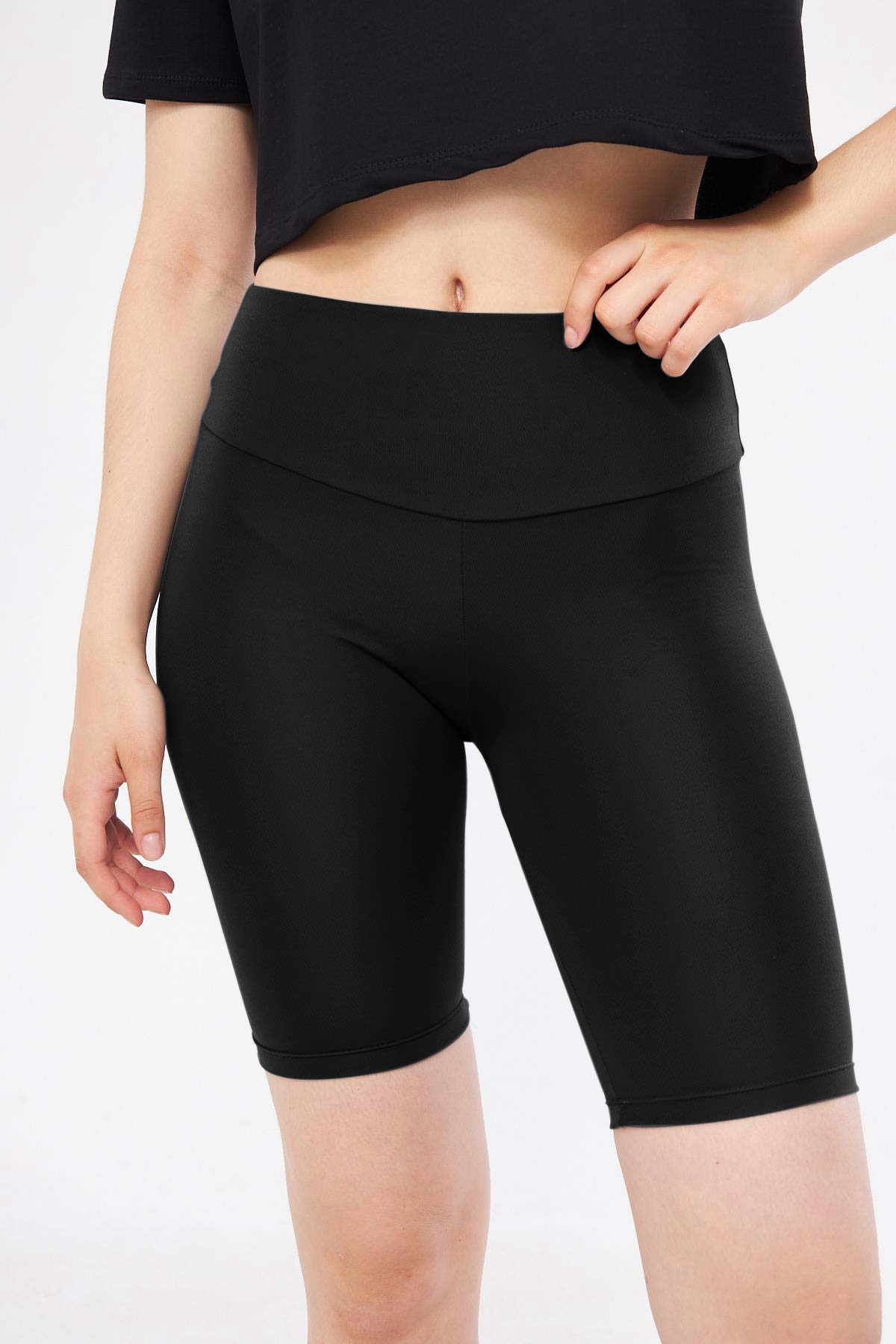 Sport Kadın Dalgıç Şort Tayt - Acı Kahve - Thumbnail