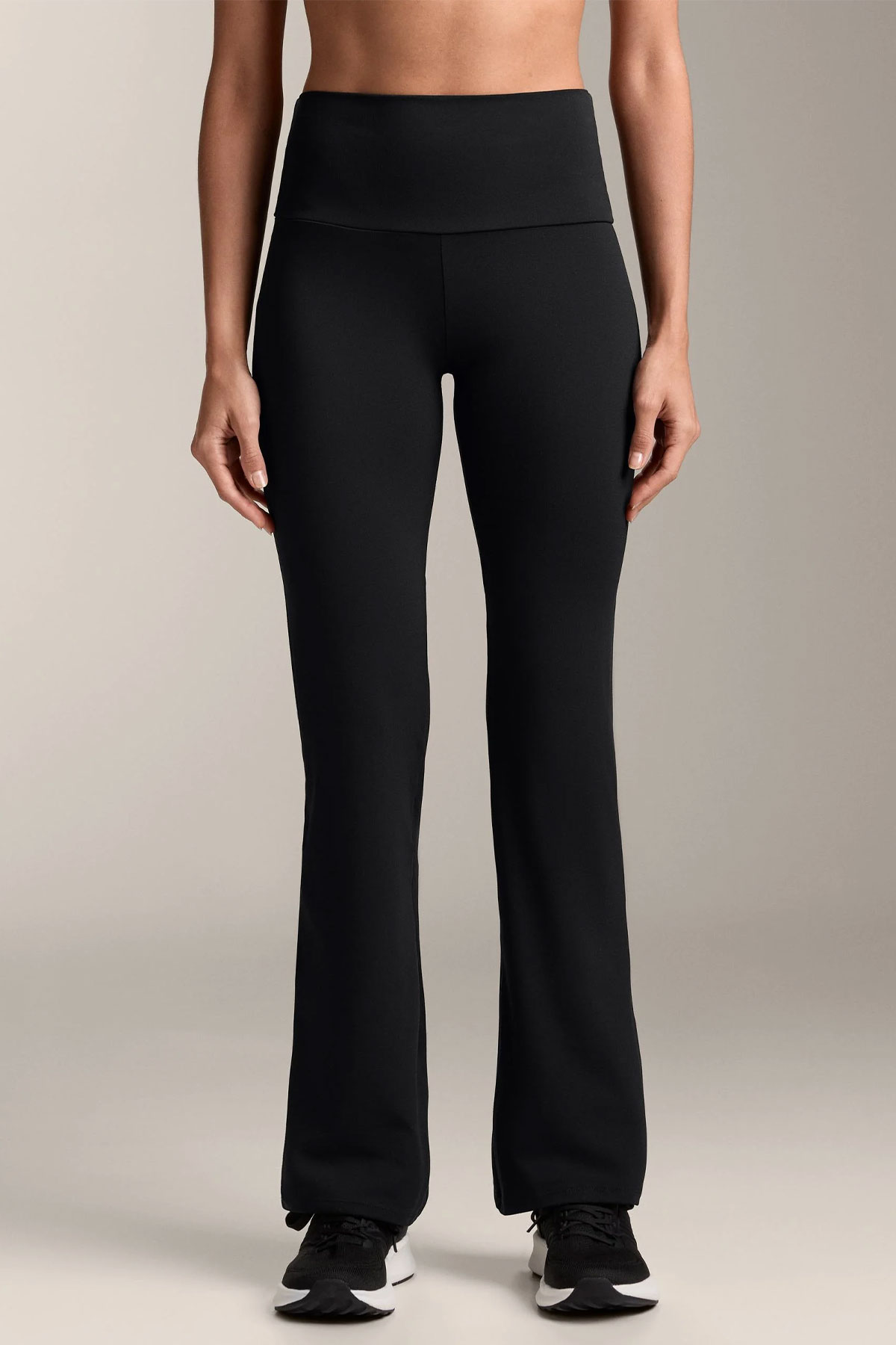 Sport Kadın Tayt Uzun Dalgıç Şardonlu Yüksek Bel İspanyol Paça - Acı Kahve - Thumbnail