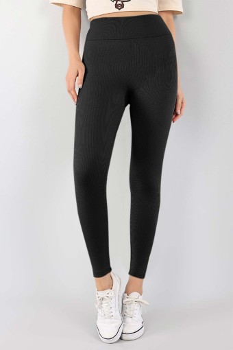SPORT - Sport Kadın Tayt Uzun Fitilli - Siyah