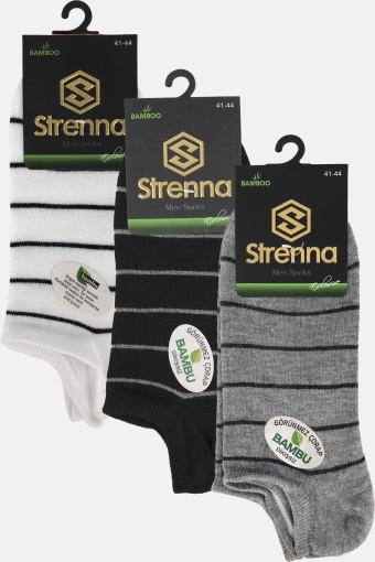 STRENNA - Strenna Erkek Patik Çorap Bambu Dikişsiz Çizgili (1)