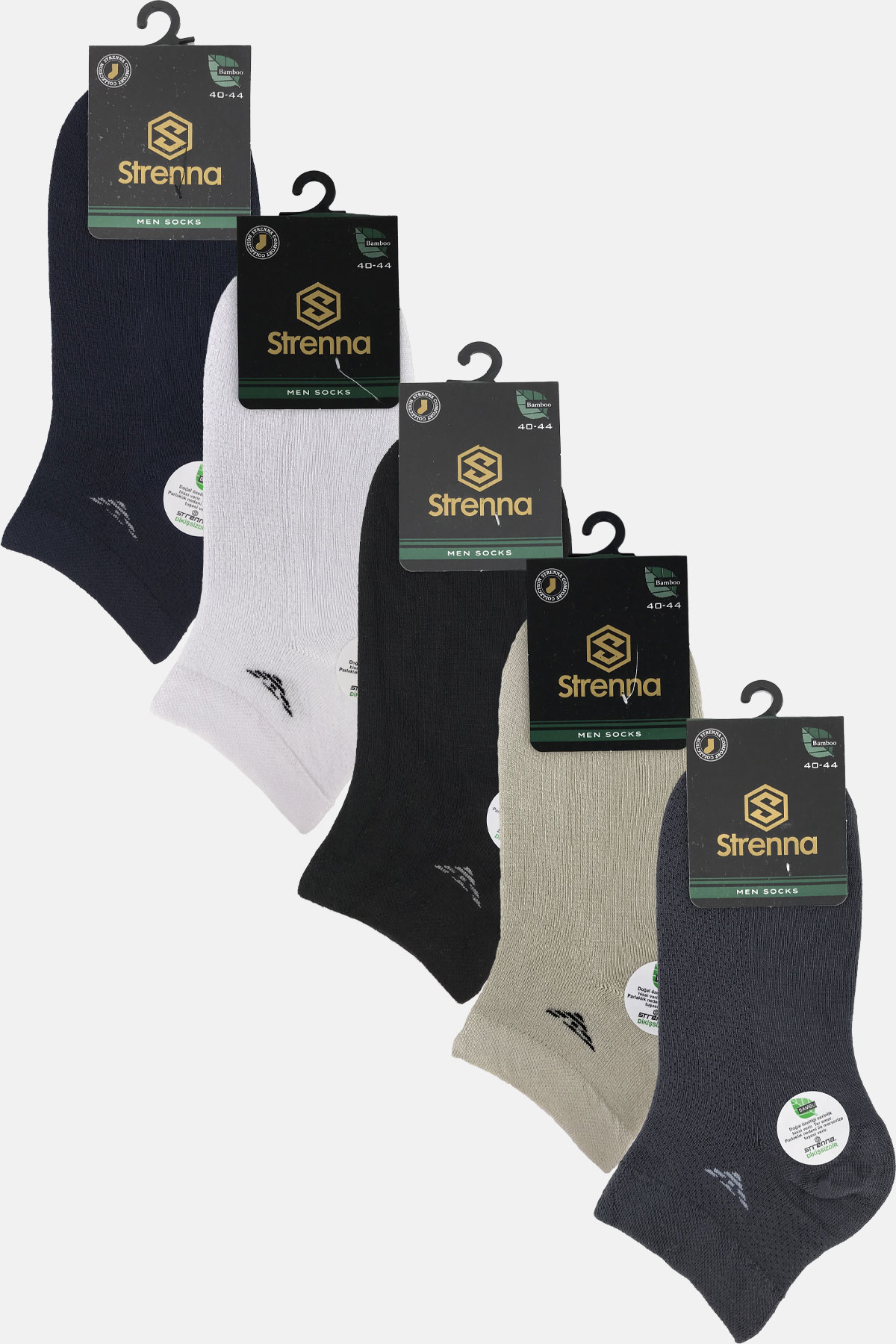 Strenna Erkek Patik Çorap Bambu Dikişsiz Desenli - Thumbnail