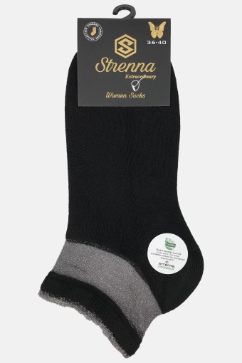 STRENNA - Strenna Kadın Patik Çorap Bambu Simli Tüllü