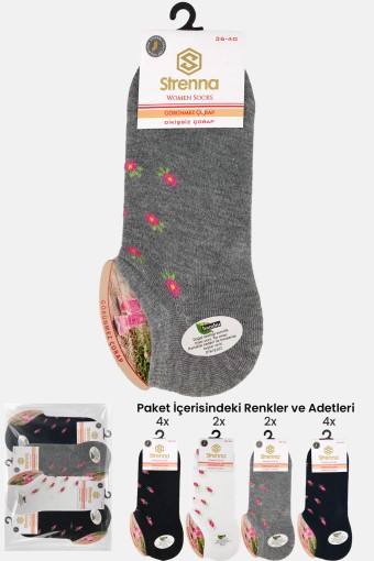 STRENNA - Strenna Kadın Sneaker Çorap Bambu Çiçekli