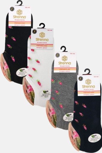 STRENNA - Strenna Kadın Sneaker Çorap Bambu Çiçekli (1)