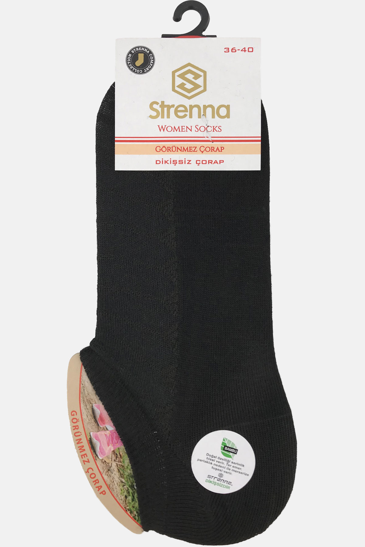 Strenna Kadın Sneaker Çorap Bambu Jakarlı - Thumbnail