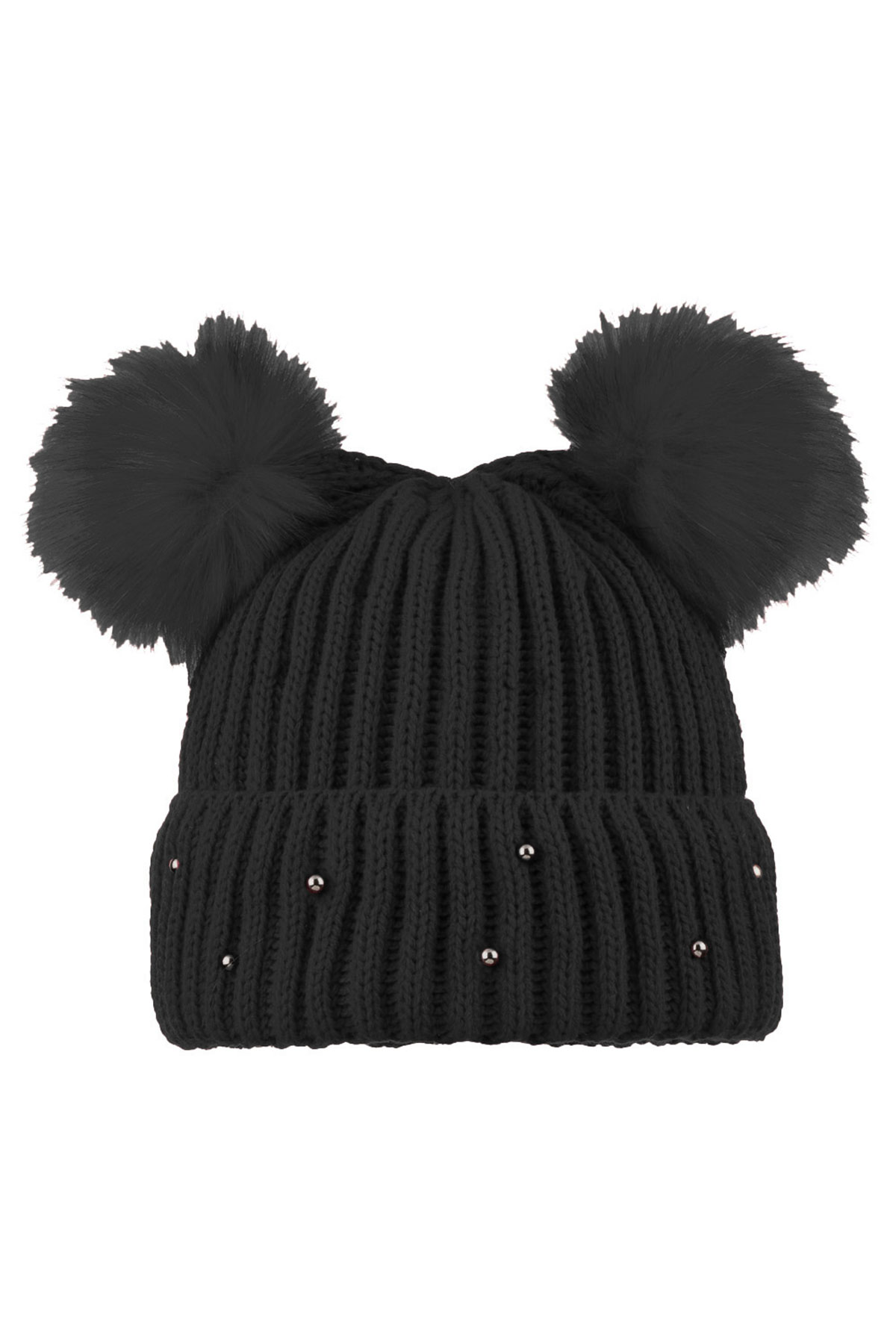 Suyutti Kadın Bere Çift Ponponlu - Thumbnail