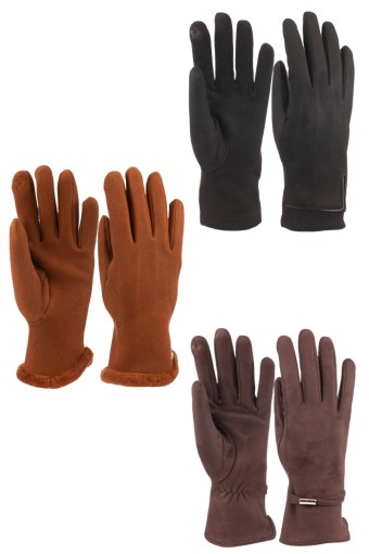 Suyutti - Suyutti Kadın Eldiven Süet Bileği Aksesuarlı (1)