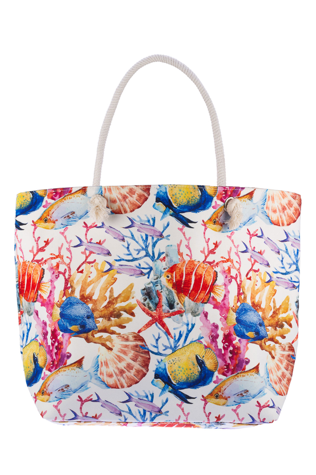 Suyutti Kadın Plaj Çantası Balık Desenli - Thumbnail