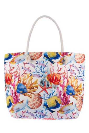 Suyutti - Suyutti Kadın Plaj Çantası Balık Desenli (1)