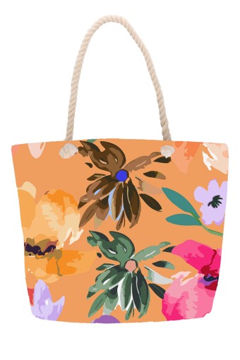 Suyutti - Suyutti Kadın Plaj Çantası Baskılı 36x53 Cm (1)