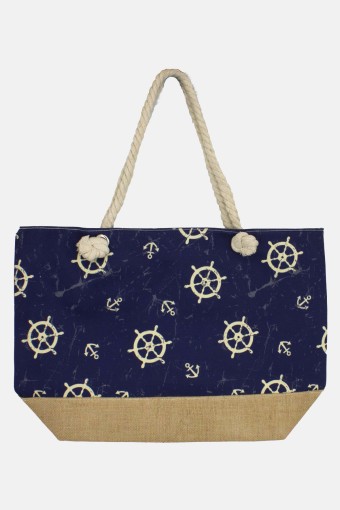 Suyutti - Suyutti Kadın Plaj Çantası Baskılı 36x53 Cm