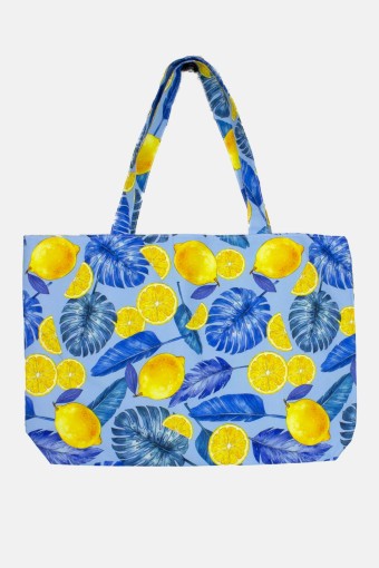 Suyutti - Suyutti Kadın Plaj Çantası Baskılı 36x53 Cm