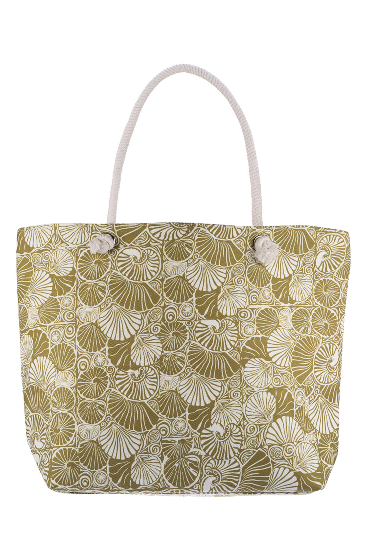 Suyutti Kadın Plaj Çantası Deniz Kabuğu Baskılı - Thumbnail