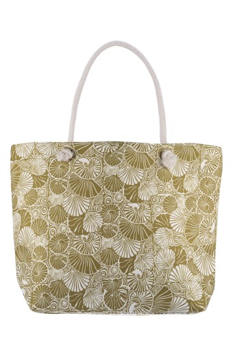 Suyutti - Suyutti Kadın Plaj Çantası Deniz Kabuğu Baskılı (1)