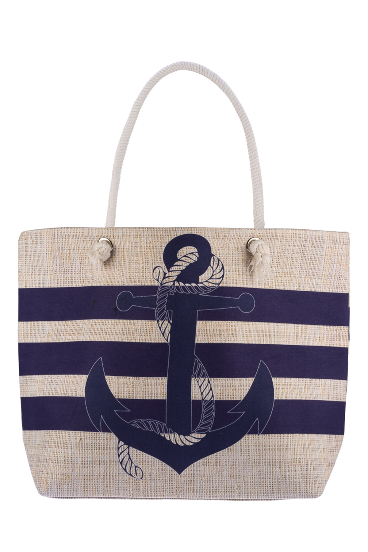 Suyutti Kadın Plaj Çantası Marin Desenli - Thumbnail