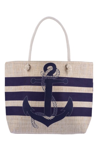 Suyutti - Suyutti Kadın Plaj Çantası Marin Desenli (1)