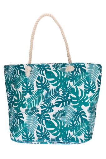 Suyutti - Suyutti Kadın Plaj Çantası Yaprak Desenli