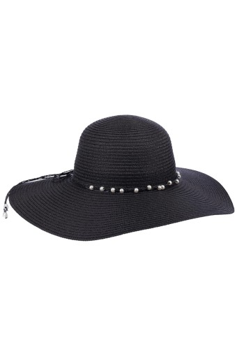 Suyutti - Suyutti Kadın Plaj Şapkası Hasır Boncuk Detaylı 57-58 Cm (1)
