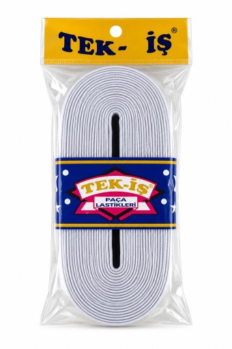 TEKİŞ - Tekiş Dokuma Paça Lastik 20 Mm 5 Mt - Beyaz - STD