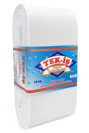 TEKİŞ - Tekiş Lastik Paça Lastiği 100 Mm 10 Mt - Beyaz - 100mm