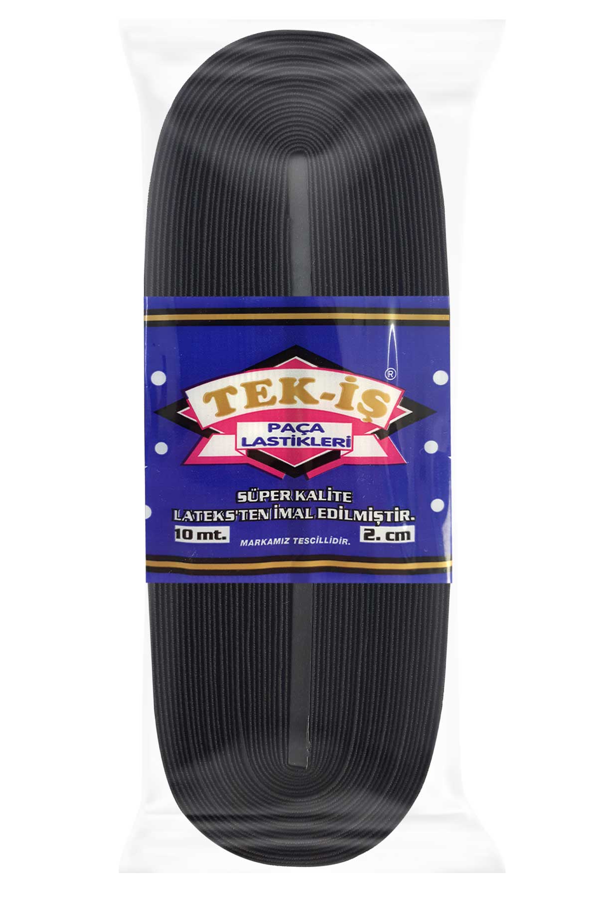Tekiş Lastik Paça Lastiği 2 Cm 10 Mt - Siyah - STD - Thumbnail