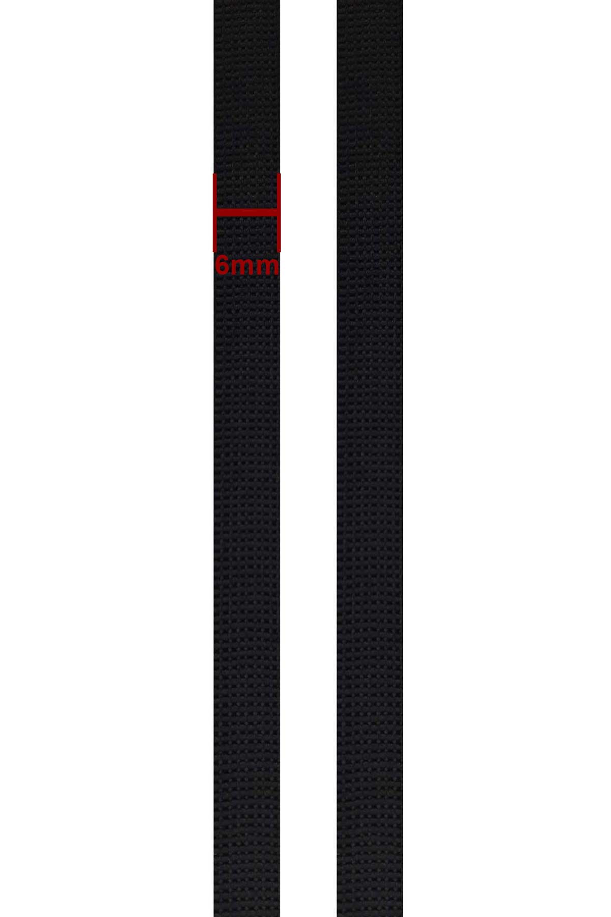 Tekiş Paça Lastiği 6 mm 10 Mt Süper Yassı - Siyah - STD - Thumbnail