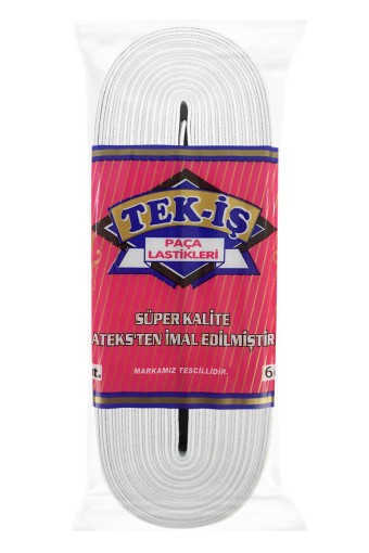 TEKİŞ - Tekiş Lastik Paça Lastiği 60 Mm 10 Mt - Beyaz - 60MM