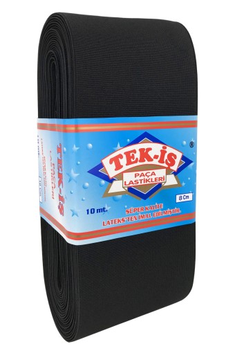 TEKİŞ - Tekiş Lastik Paça Lastiği 80 Mm 10 Mt - Siyah - 80MM