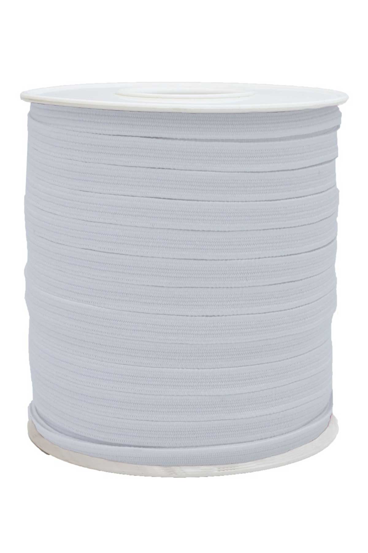 Tekiş Yassı Lastik Bobin 6 mm 50 Mt - Beyaz - STD - Thumbnail