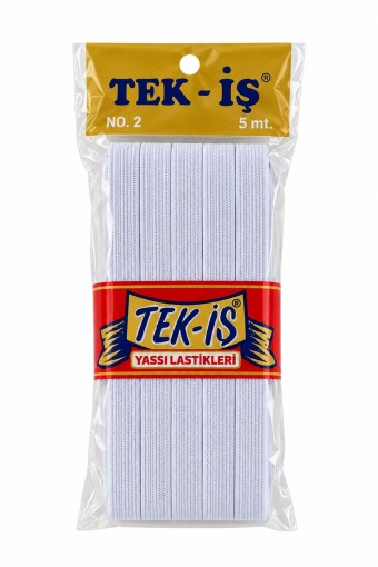 TEKİŞ - Tekiş Yassı Lastik No:2 8 Mm 5Mt - Beyaz - STD