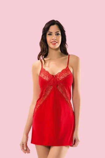 KOTA - Ulus Kadın Fantezi Gecelik Takım Dantelli Viskon