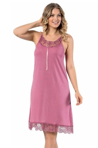 KOTA - Kota Kadın Gecelik Dantelli Fiyonklu Viskon (1)