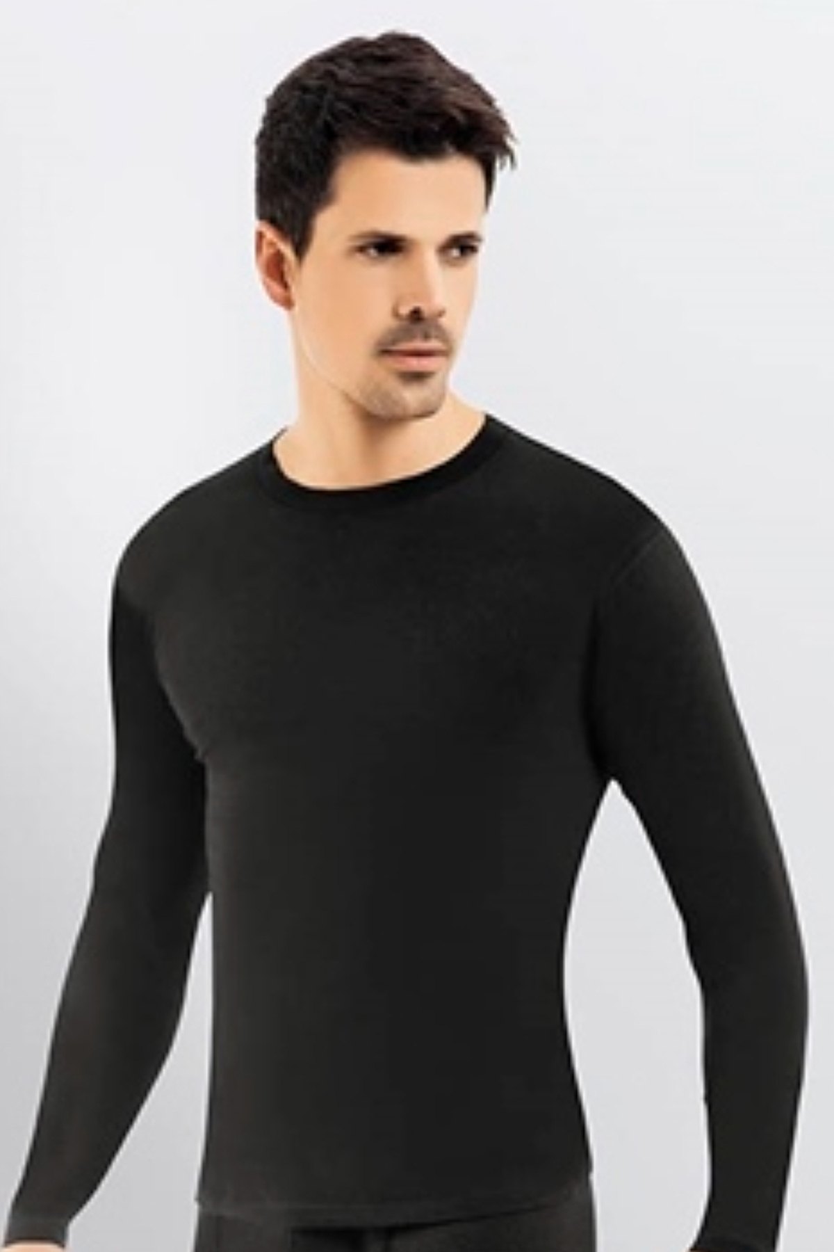 Ulus-Kota Erkek Uzun Kollu Atlet Termal - Siyah - 2XL - Thumbnail