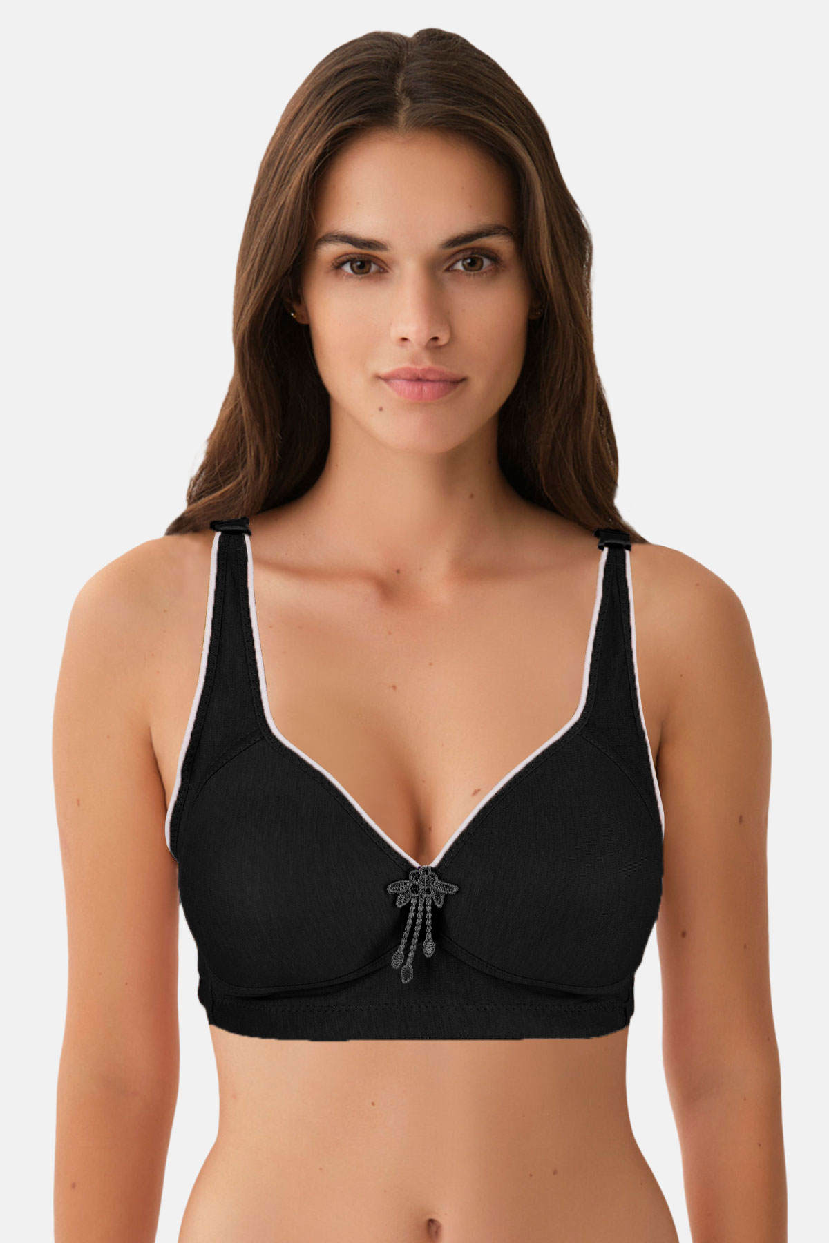 Umt Kadın Toparlayıcı Sütyen Desteksiz Balensiz Kalın Askı Kenarı Şeritli - Ten - Thumbnail