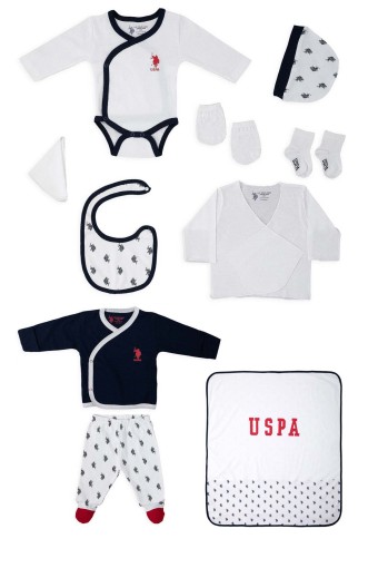 U.S POLO-YASİN TEKSTİL - U.S. Polo Erkek Bebek 10'lu Zıbın Seti V1