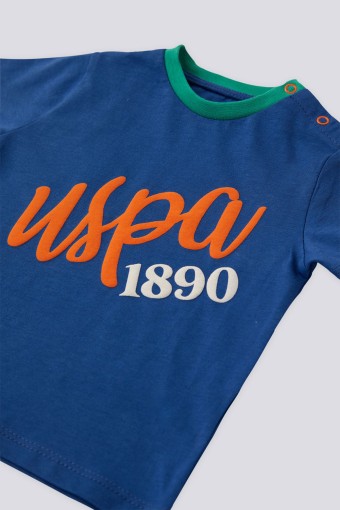 U.S POLO-YASİN TEKSTİL - U.S. Polo Erkek Bebek 2'li Takım Kısa Kol Süprem Golf - Kobalt (1)